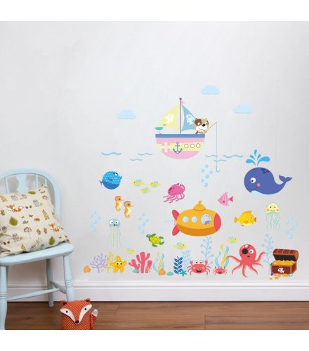 WST088 - Children's room marine cartoon wall stickers